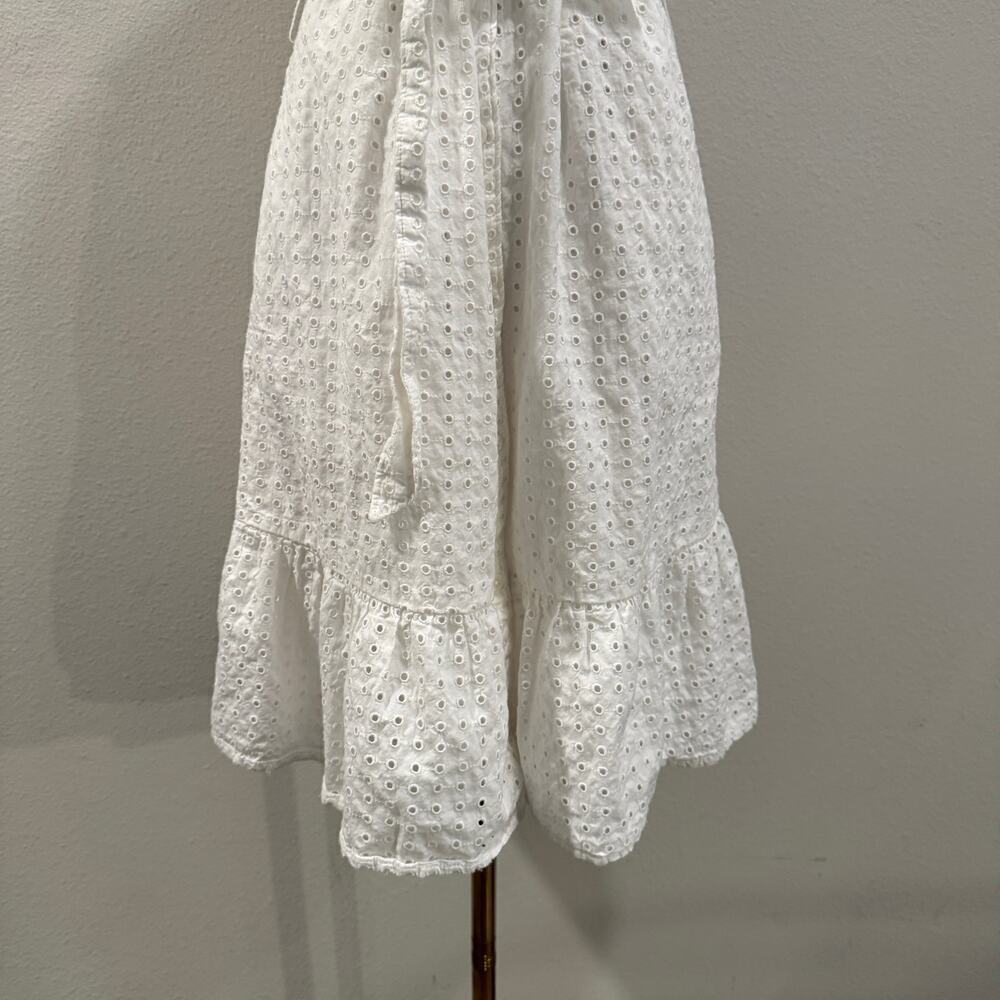 Lands End White Eyelet Tiered Midi Dress Sleeveless Cotton 6 Summer Preppy - Picture 4 of 10